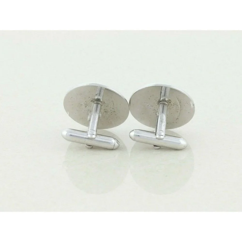 Men's Sterling Silver Swirl Design Bullet Back Cufflinks